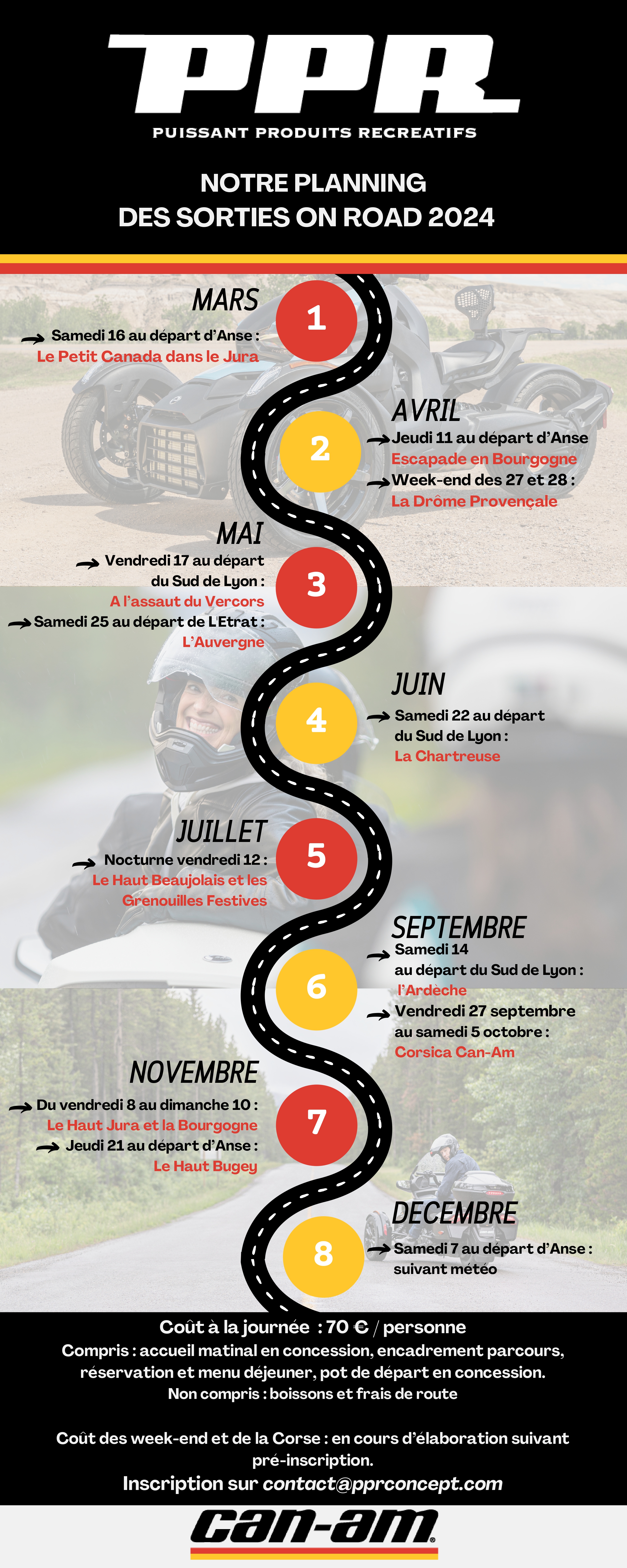 CALENDRIER SORTIES ON ROAD PPR
